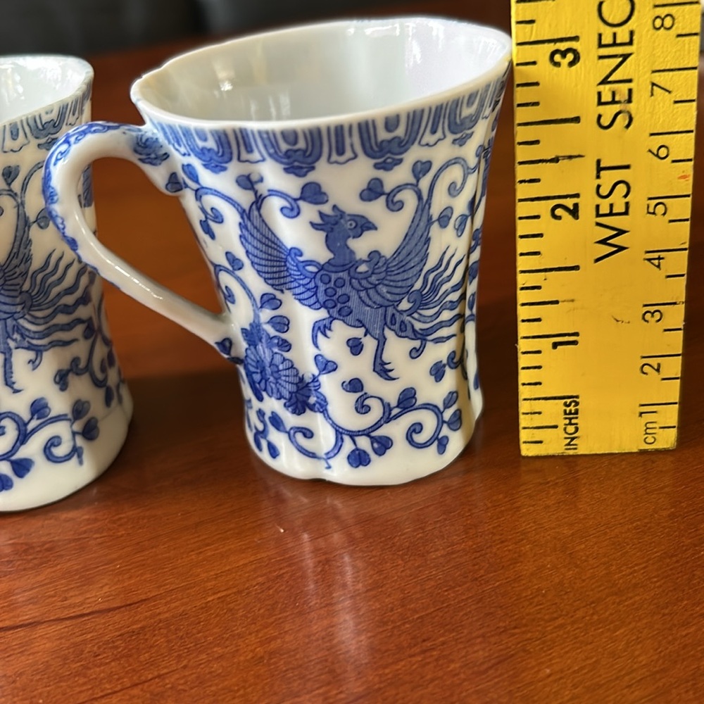 Vintage Antique Blue and White Chocolate Ceramic Cups - Picture 9 of 13